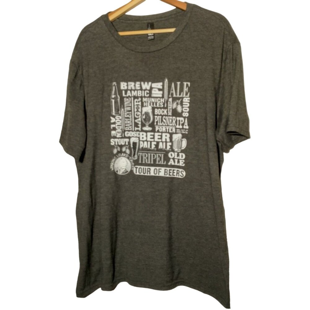 Winking Lizard Tavern Tour of Beers T Shirt Men 2XL District Gray Duvel Ohio